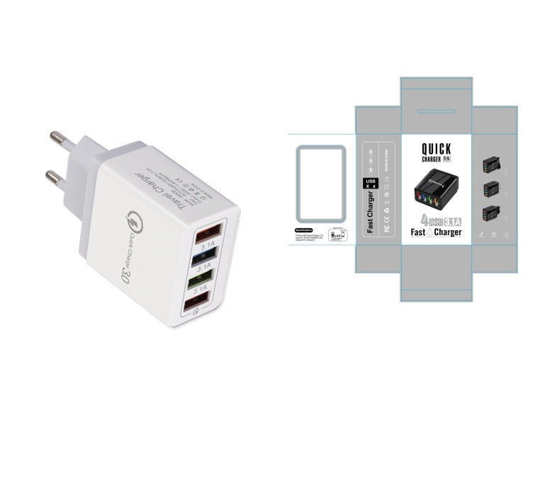4-Port USB Wall Charger – Quick Charge 3.0