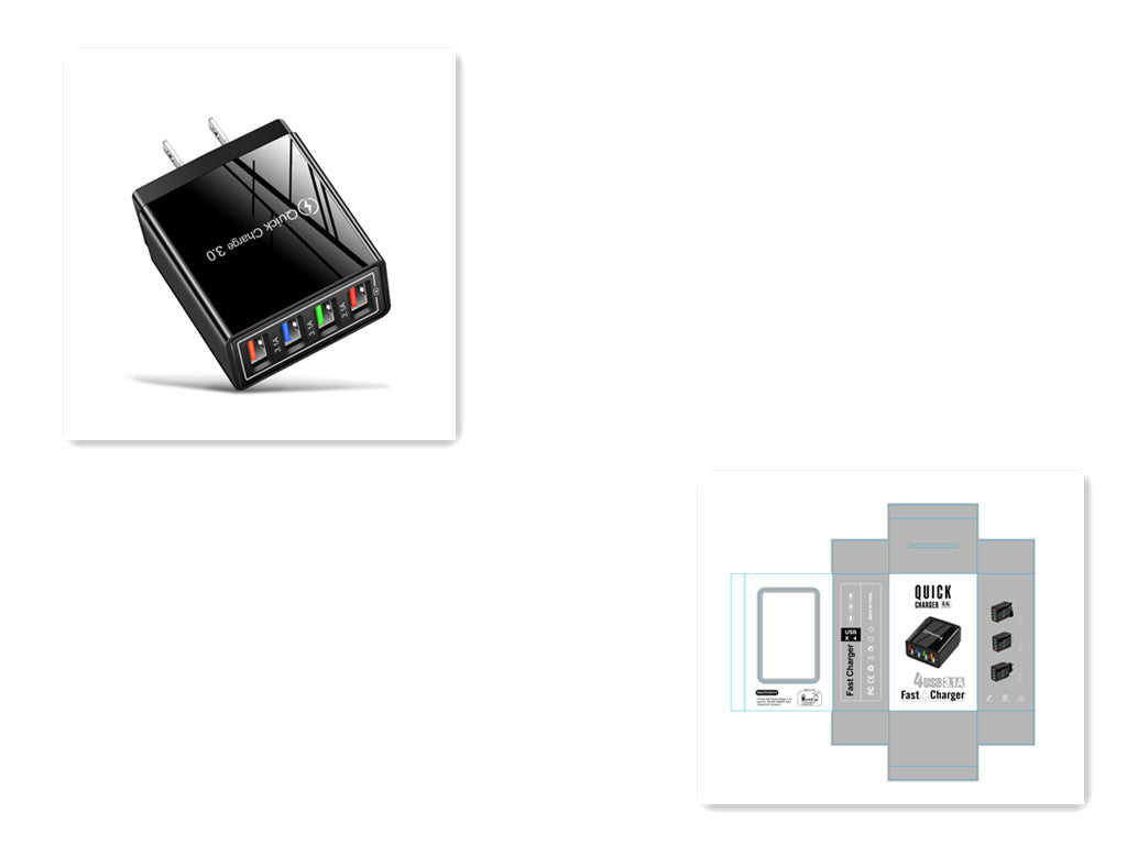 4-Port USB Wall Charger – Quick Charge 3.0