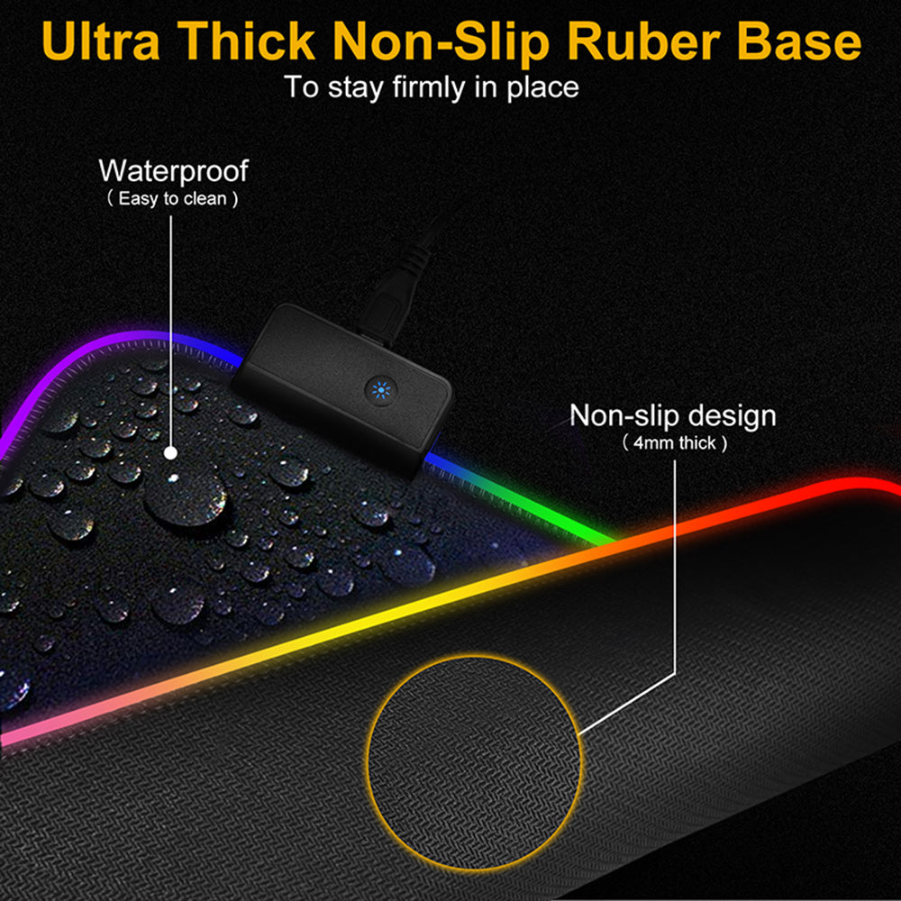 RGB Luminous Gaming Mouse Pad – Large LED Desk Mat