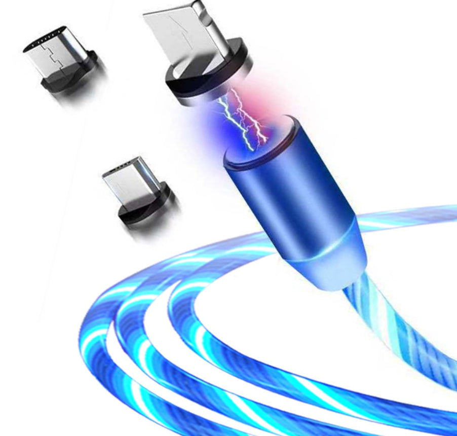 LED Flowing Light Magnetic Charging Cable – iPhone, Android & USB-C