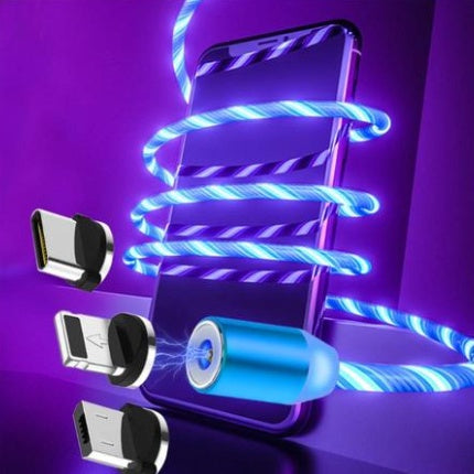 LED Flowing Light Magnetic Charging Cable – iPhone, Android & USB-C