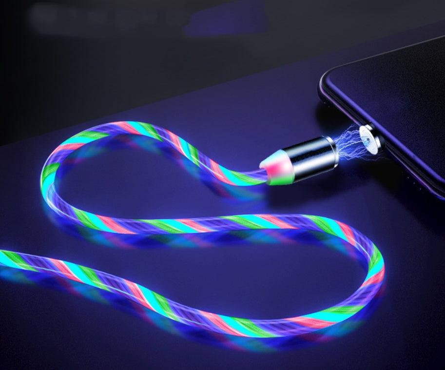LED Flowing Light Magnetic Charging Cable – iPhone, Android & USB-C