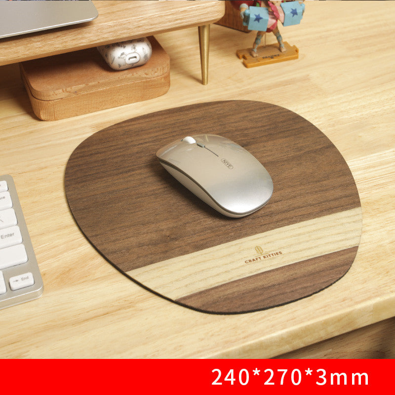 Natural Wood & Rubber Anti-Slip Mouse Pad