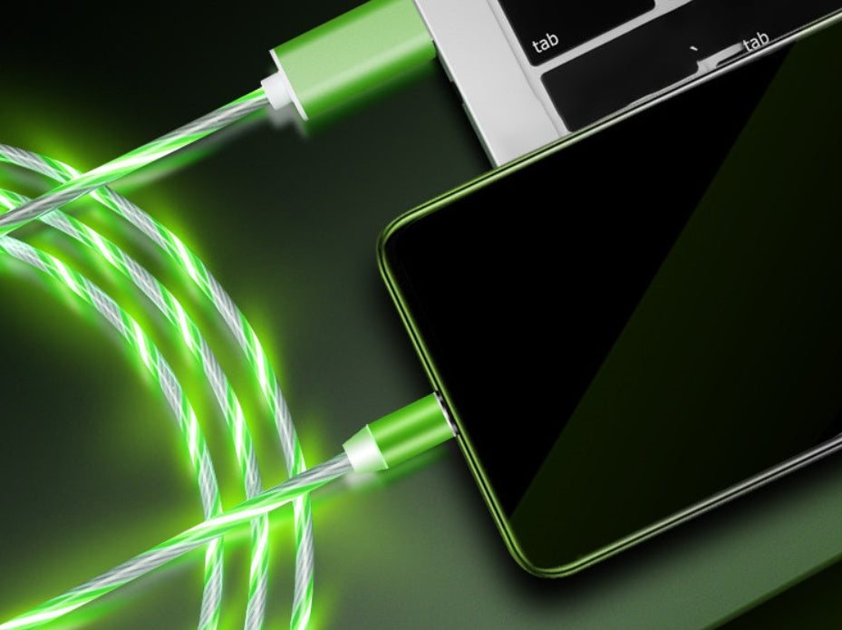 LED Flowing Light Magnetic Charging Cable – iPhone, Android & USB-C