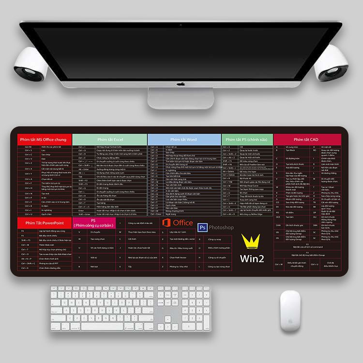 Oversized Shortcut Key Gaming Desk Pad