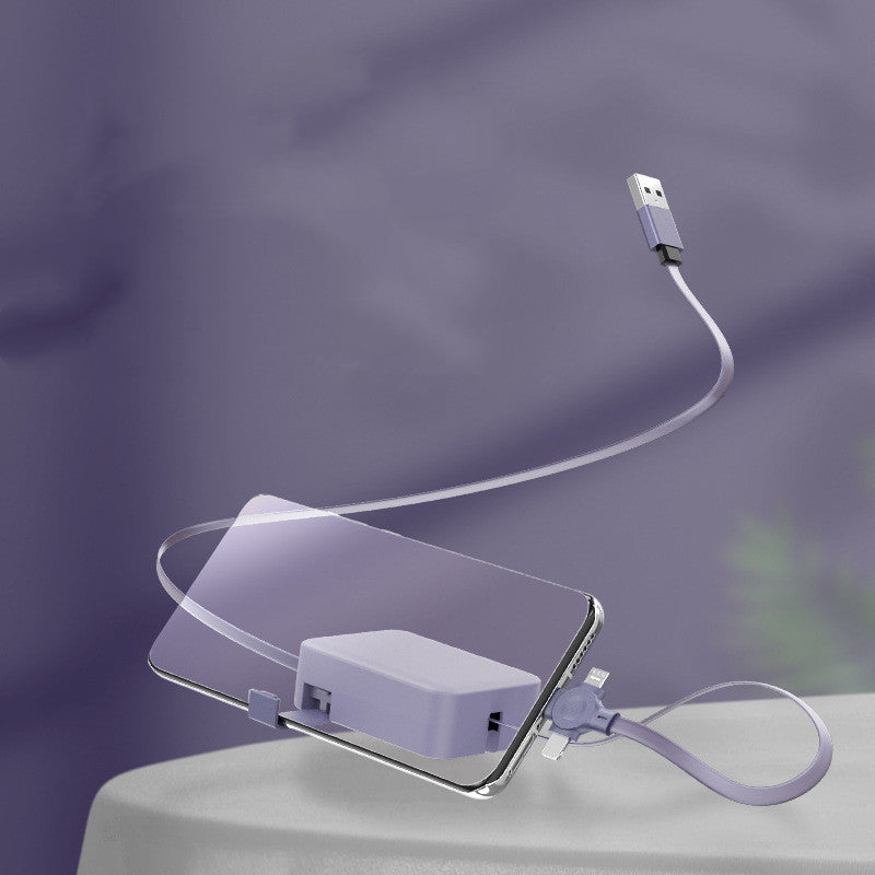 4-in-1 Retractable Charging Cable with Built-In Phone Stand