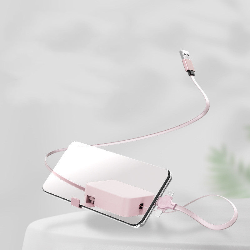 4-in-1 Retractable Charging Cable with Built-In Phone Stand