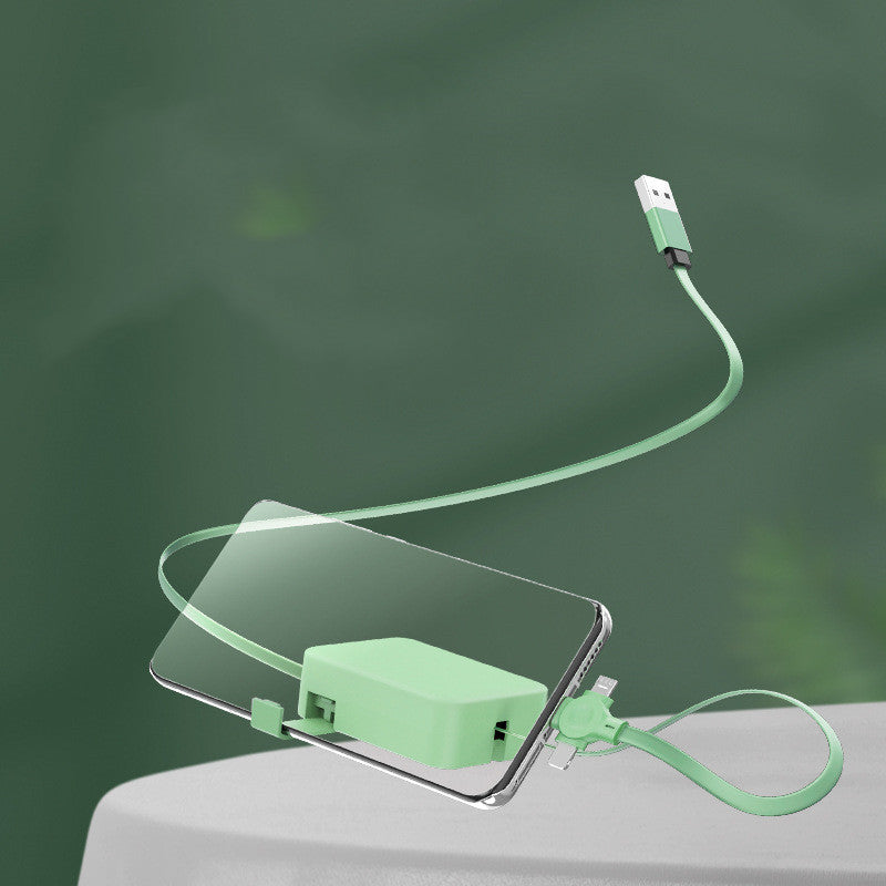 4-in-1 Retractable Charging Cable with Built-In Phone Stand