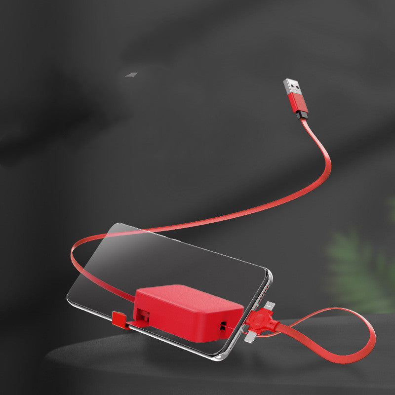 4-in-1 Retractable Charging Cable with Built-In Phone Stand
