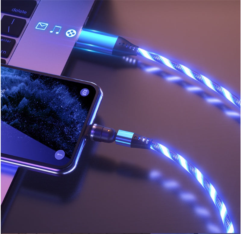 540° Rotating LED Magnetic Charging Cable – 3A Fast Charge
