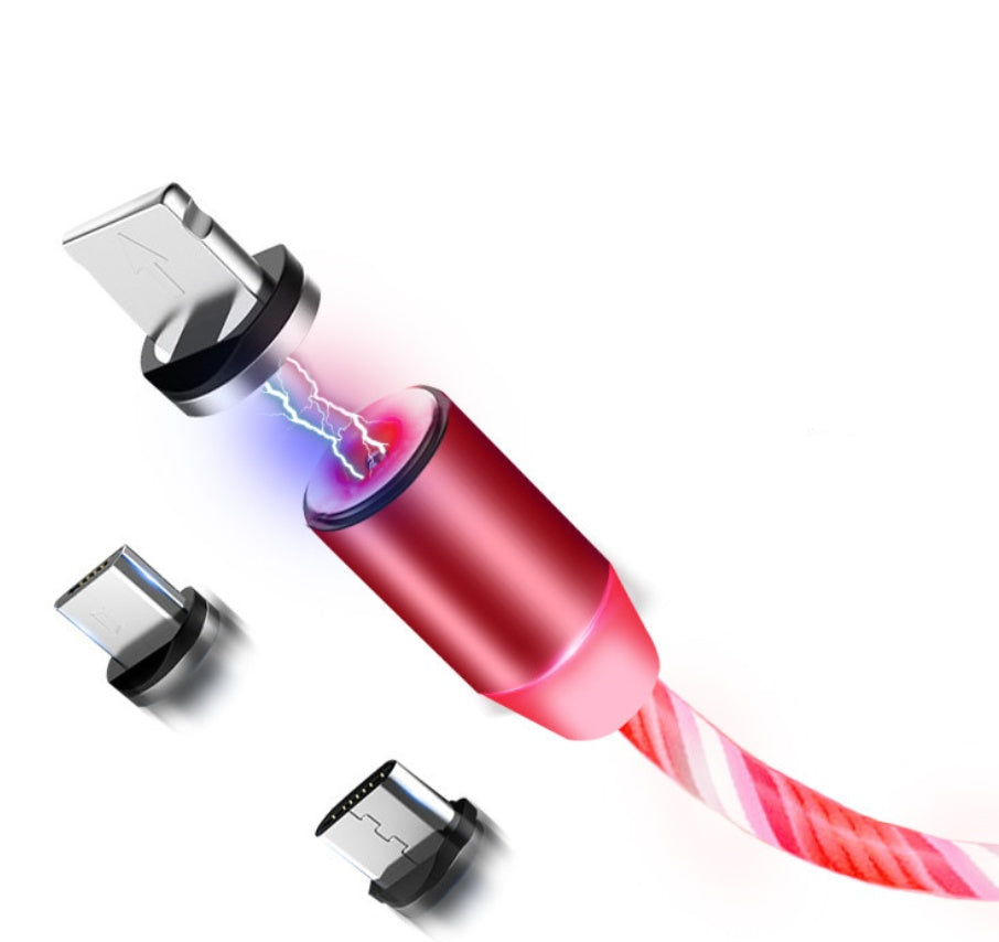 LED Flowing Light Magnetic Charging Cable – iPhone, Android & USB-C