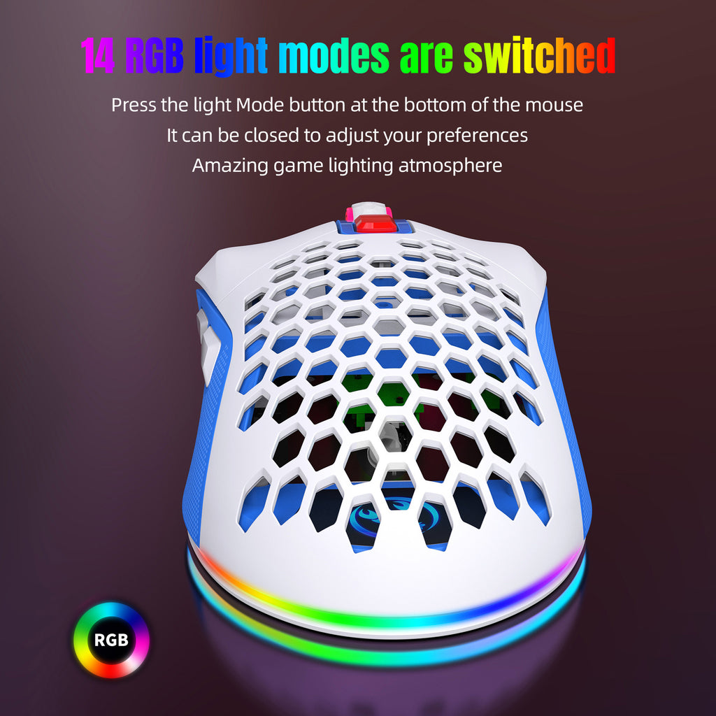 Hollow Out Wired E-sports MOUSE RGB Luminous Lightweight Gaming MOUSE