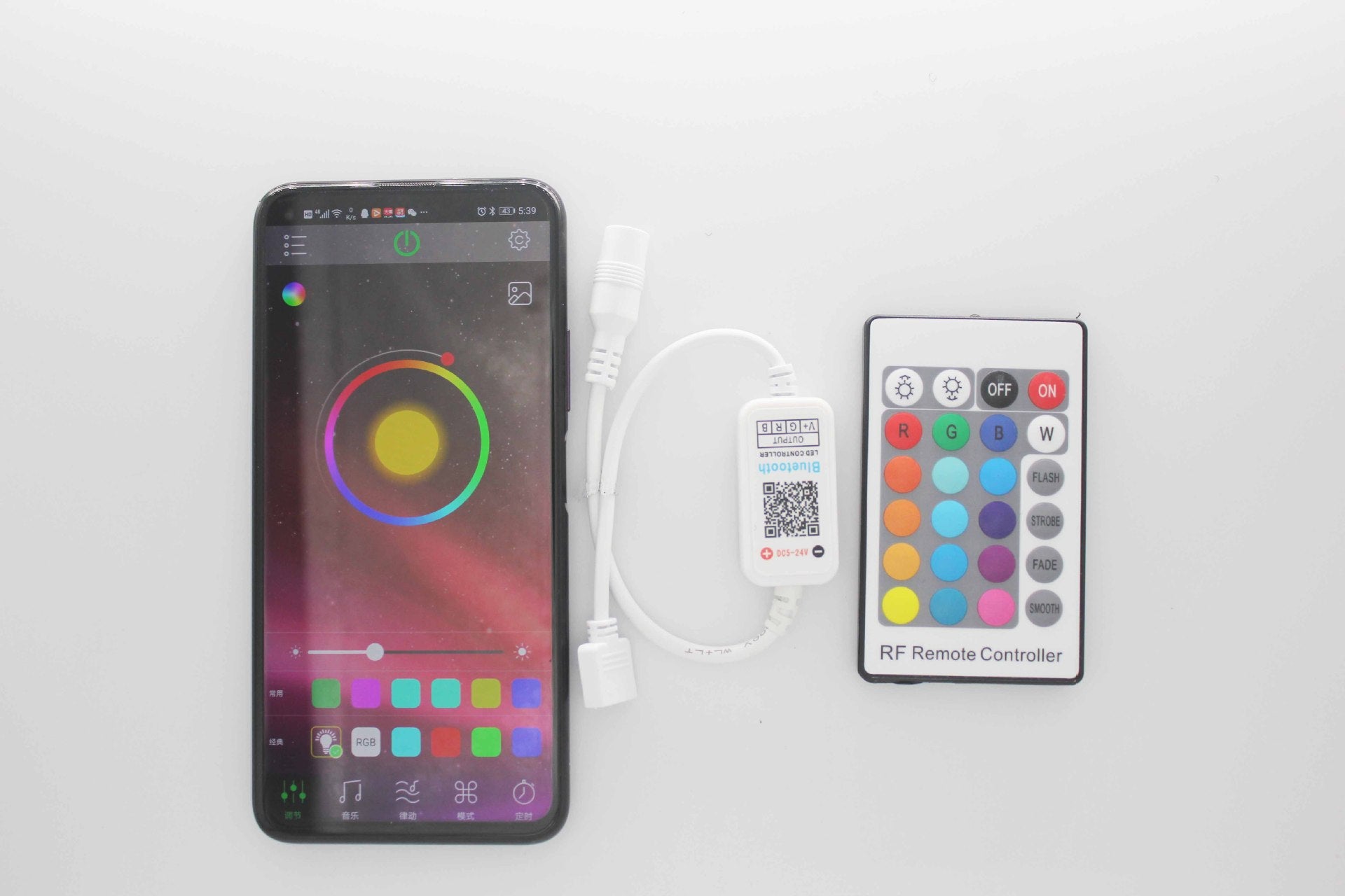 Bluetooth RGB LED Strip Controller – App & Remote Control