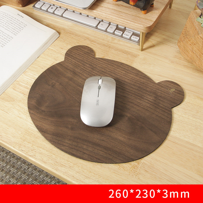 Natural Wood & Rubber Anti-Slip Mouse Pad