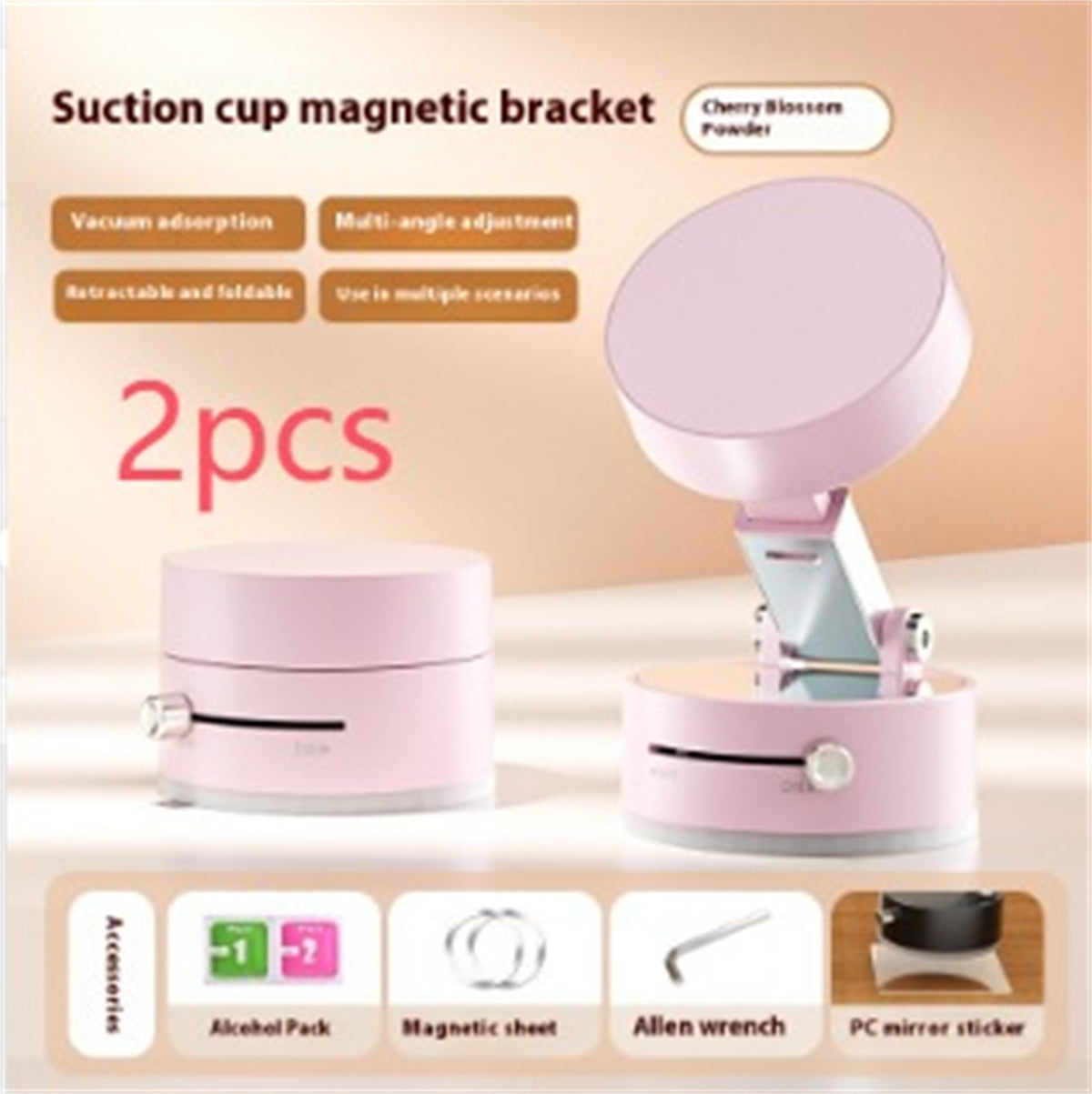 Foldable Magnetic Car Phone Holder – Vacuum Suction Mount