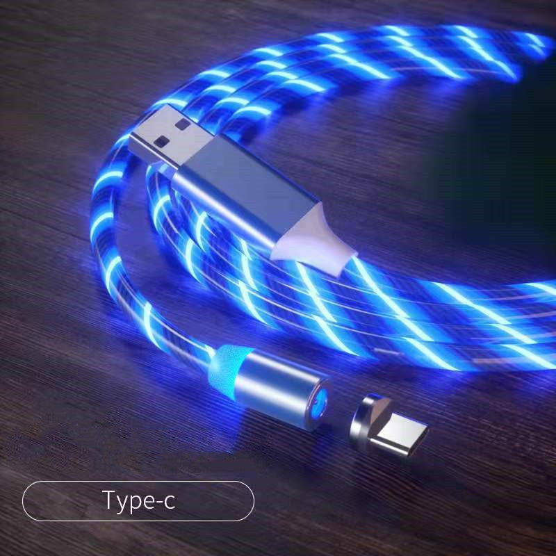 Magnetic LED Streamer Charging Cable – USB-C, Lightning & Micro USB