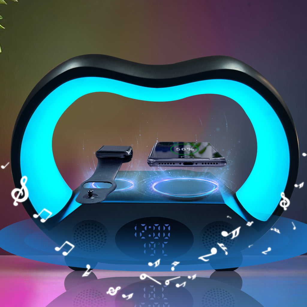 6-in-1 Smart LED Lamp with Wireless Charger & Bluetooth Speaker