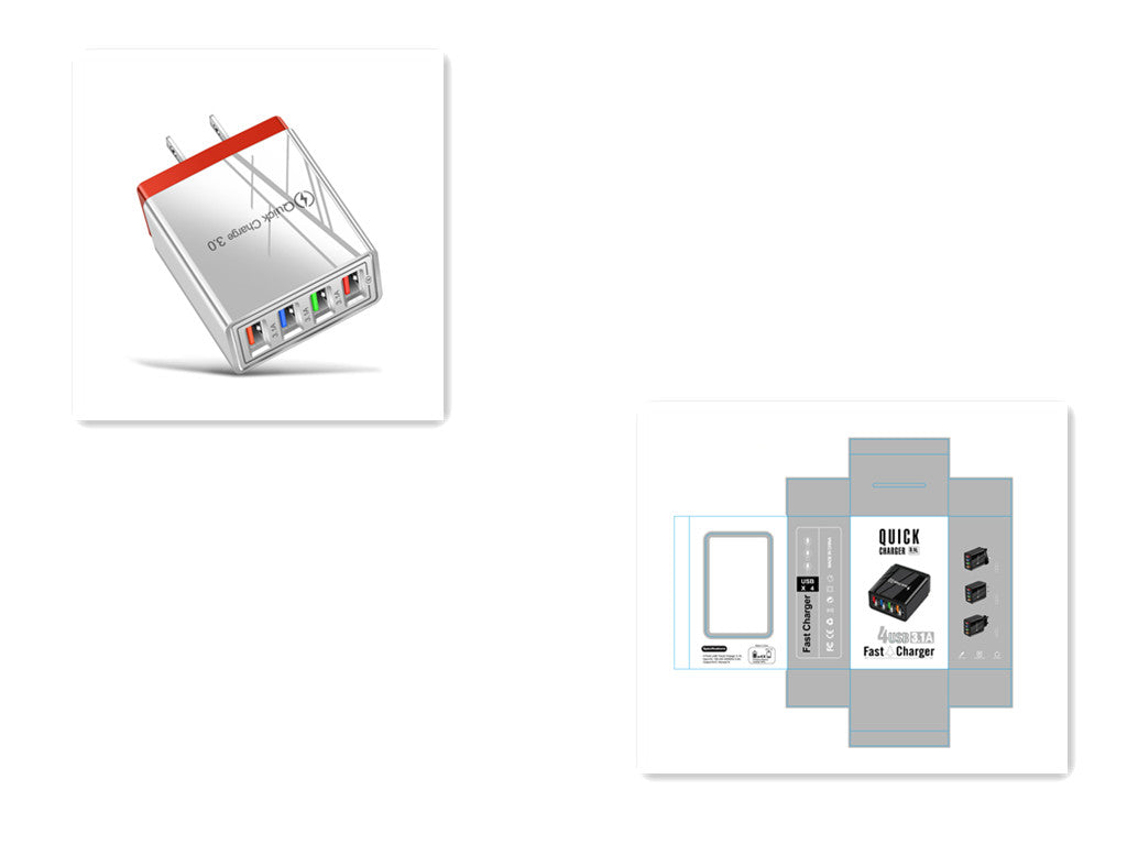 4-Port USB Wall Charger – Quick Charge 3.0