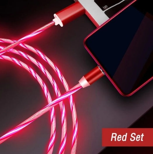 LED Flowing Light Magnetic Charging Cable – iPhone, Android & USB-C