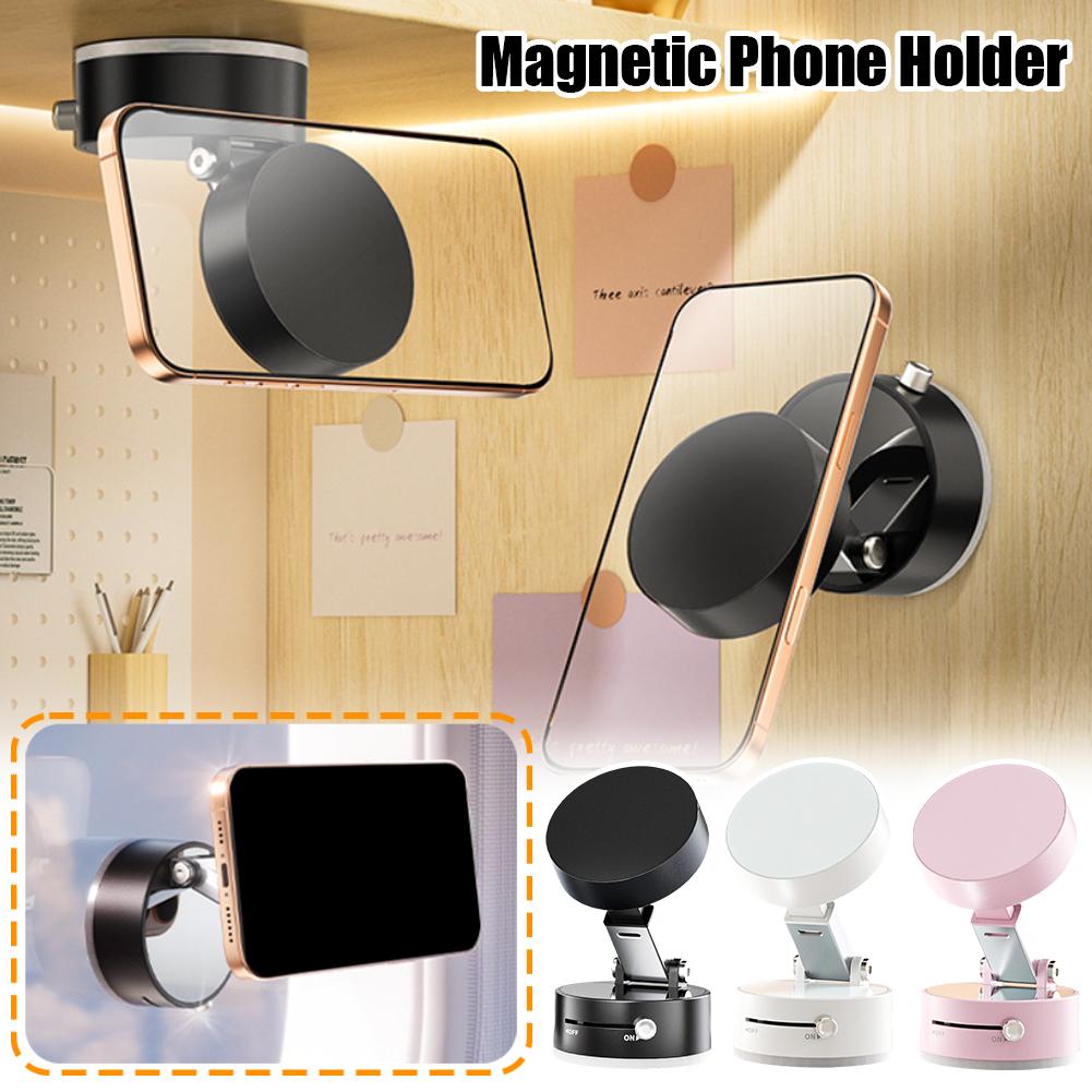 Foldable Magnetic Car Phone Holder – Vacuum Suction Mount