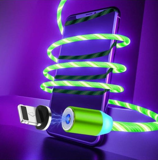 LED Flowing Light Magnetic Charging Cable – iPhone, Android & USB-C