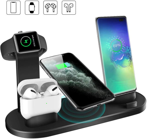 4-in-1 Wireless Charging Dock – Compatible with iPhone, Apple Watch & AirPods