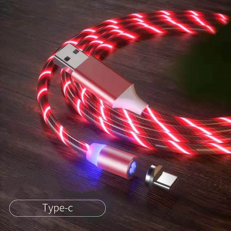 Magnetic LED Streamer Charging Cable – USB-C, Lightning & Micro USB