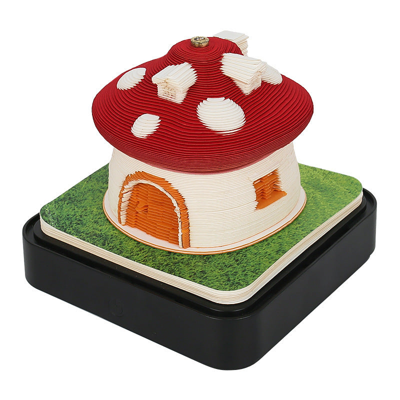 3D Paper Carving Panoramic Desk Calendar with LED Light