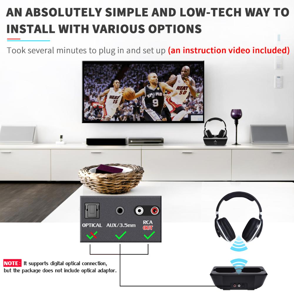 TV Wireless Over-Ear Headphones – Deep Bass