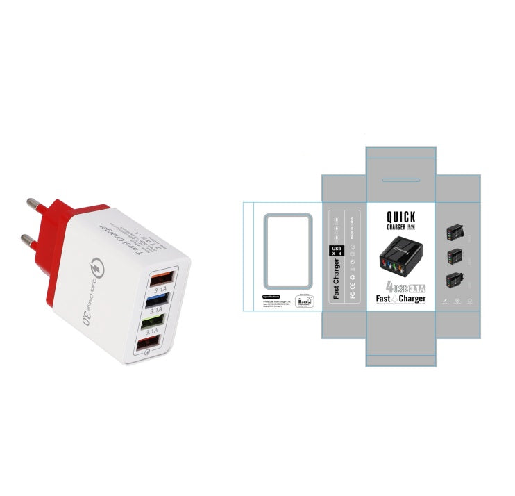 4-Port USB Wall Charger – Quick Charge 3.0