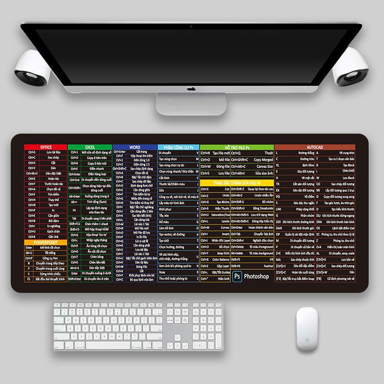 Oversized Shortcut Key Gaming Desk Pad