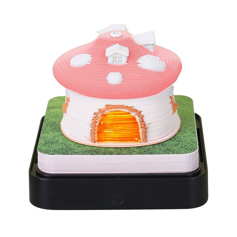 3D Paper Carving Panoramic Desk Calendar with LED Light