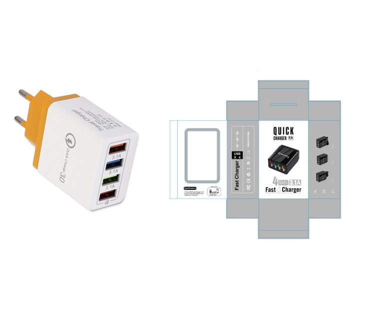 4-Port USB Wall Charger – Quick Charge 3.0
