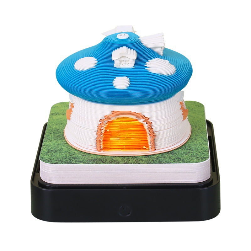 3D Paper Carving Panoramic Desk Calendar with LED Light