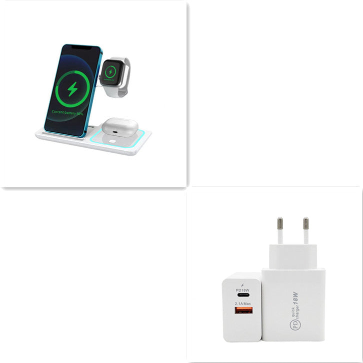 3-in-1 Folding Wireless Charging Stand – Phone, Watch & Headset