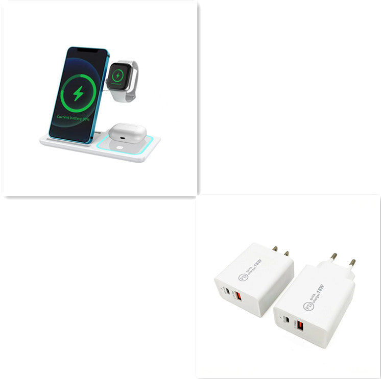3-in-1 Folding Wireless Charging Stand – Phone, Watch & Headset