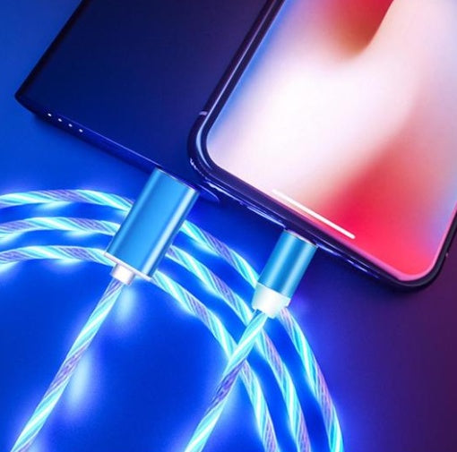 LED Flowing Light Magnetic Charging Cable – iPhone, Android & USB-C