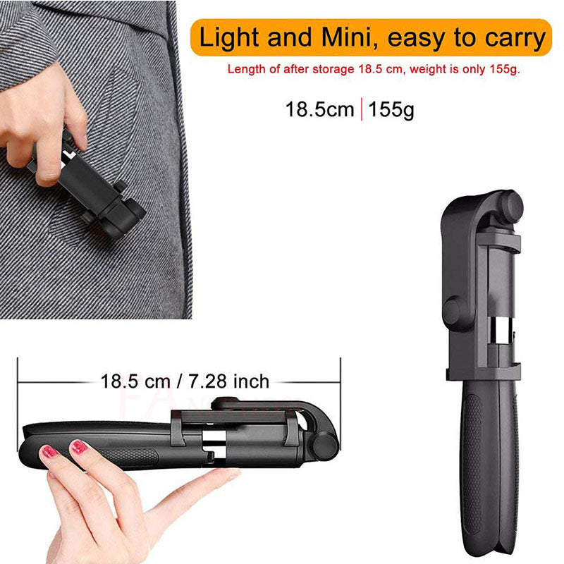 Bluetooth Selfie Stick Tripod – Foldable & Extendable
