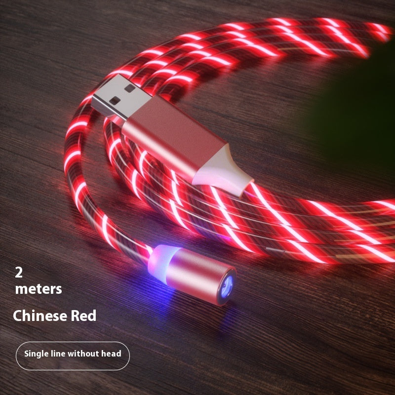 Magnetic LED Streamer Charging Cable – USB-C, Lightning & Micro USB