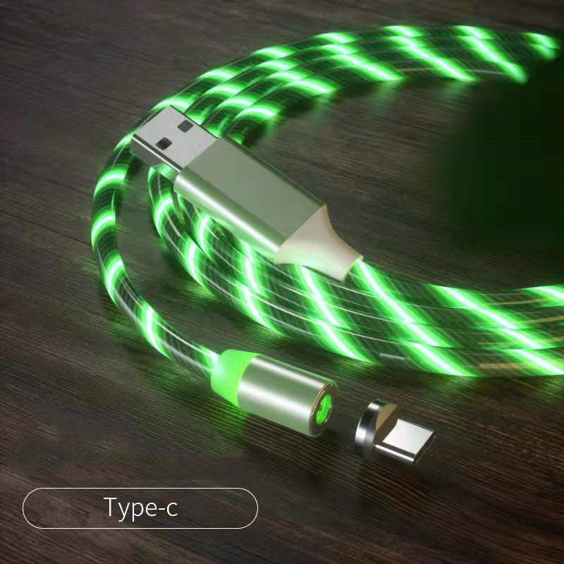 Magnetic LED Streamer Charging Cable – USB-C, Lightning & Micro USB