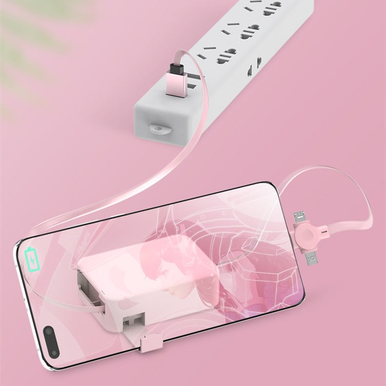 4-in-1 Retractable Charging Cable with Built-In Phone Stand