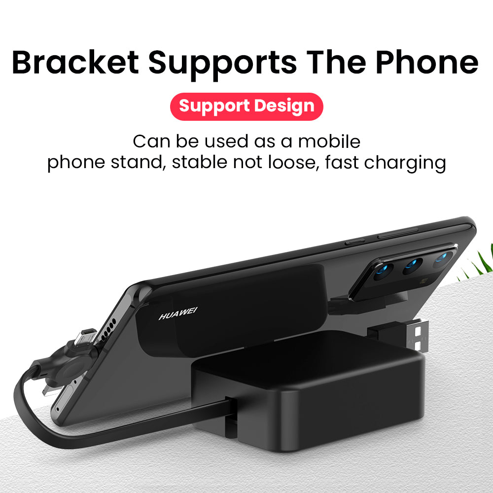 4-in-1 Retractable Charging Cable with Built-In Phone Stand