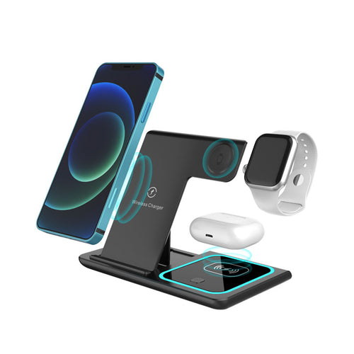3-in-1 Folding Wireless Charging Stand – Phone, Watch & Headset