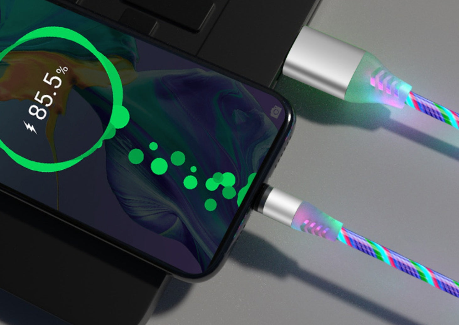 LED Flowing Light Magnetic Charging Cable – iPhone, Android & USB-C
