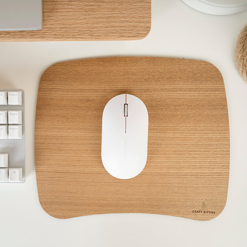 Natural Wood & Rubber Anti-Slip Mouse Pad