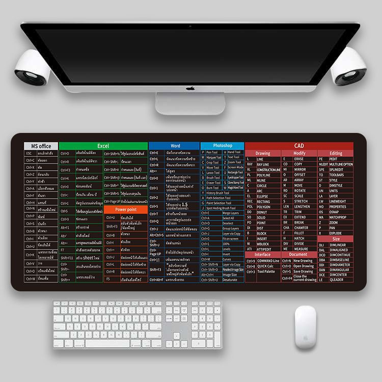 Oversized Shortcut Key Gaming Desk Pad