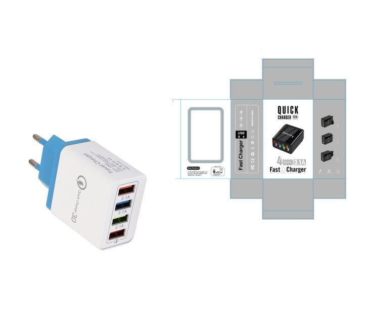 4-Port USB Wall Charger – Quick Charge 3.0