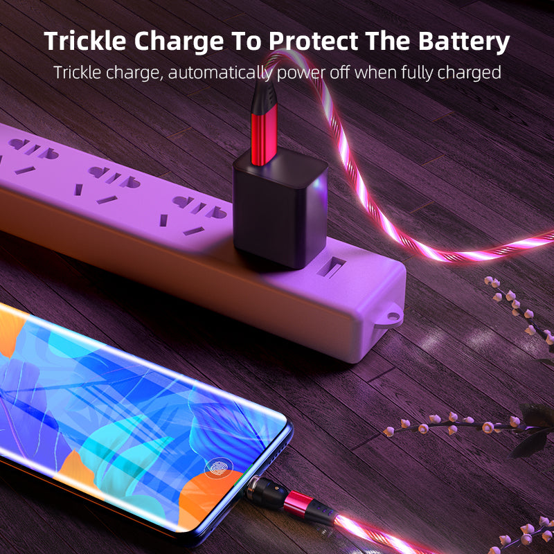 540° Rotating LED Magnetic Charging Cable – 3A Fast Charge