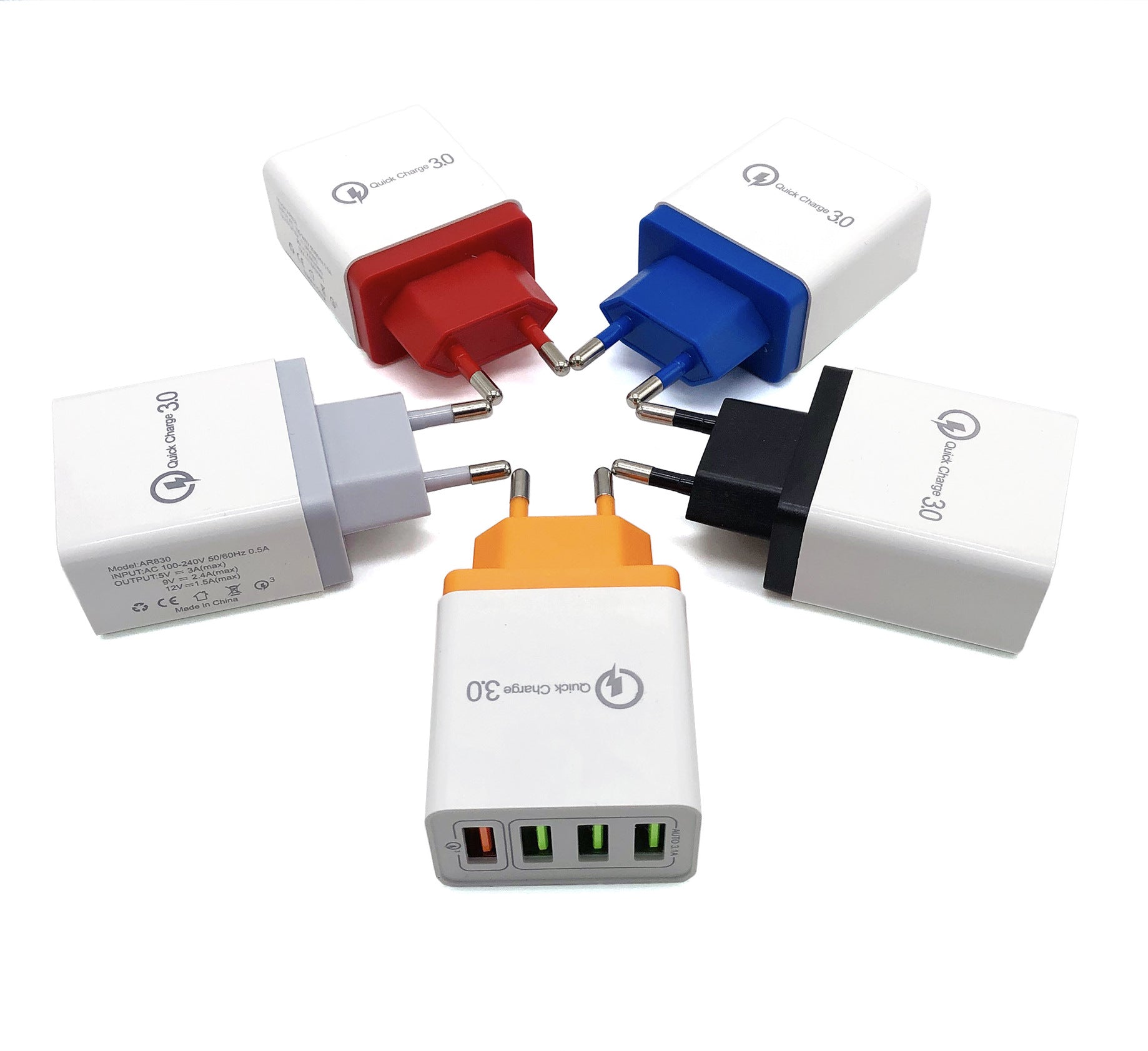 4-Port USB Wall Charger – Quick Charge 3.0