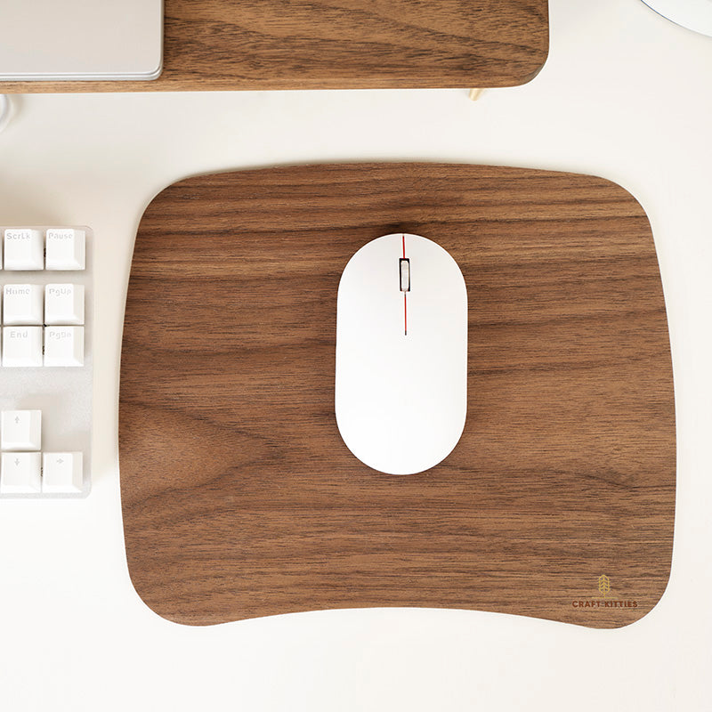 Natural Wood & Rubber Anti-Slip Mouse Pad